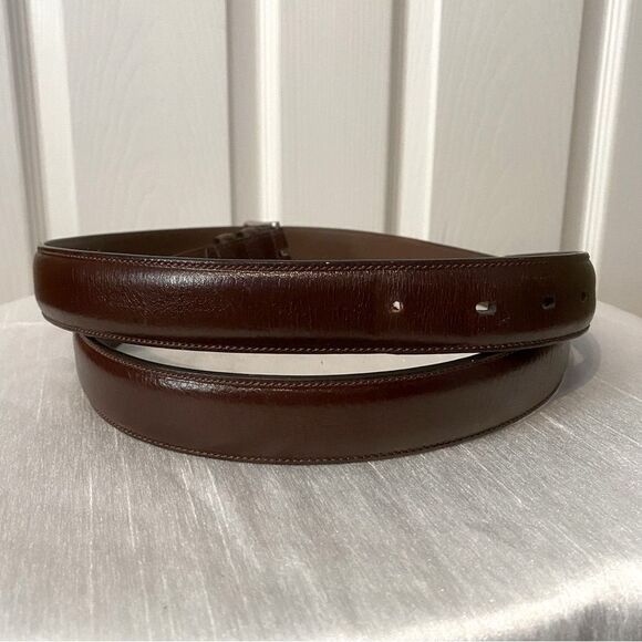 Roundtree & Yorke Men's Brown Leather Belt Size 3X Full Grain Cowhide - Picture 3 of 6